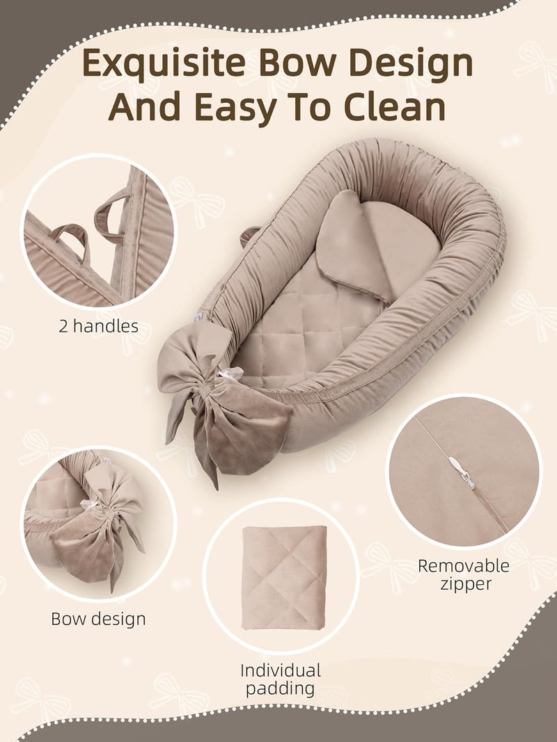 EAQ Baby Lounger, Infant Lounger for Newborn,Portable Baby Nest Cover Breathable & Soft, Newborn Essentials - Image 3